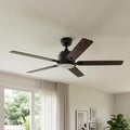 CEME 52 Inch Smart Ceiling Fan with Lights and Remote, Compatible with Alexa Google Assistant Siri, 10-Speed Quiet DC Motor, 3-Color Dimmable LED Light, 5 Plywood Blades, Sloped Ceiling, ETL Listed