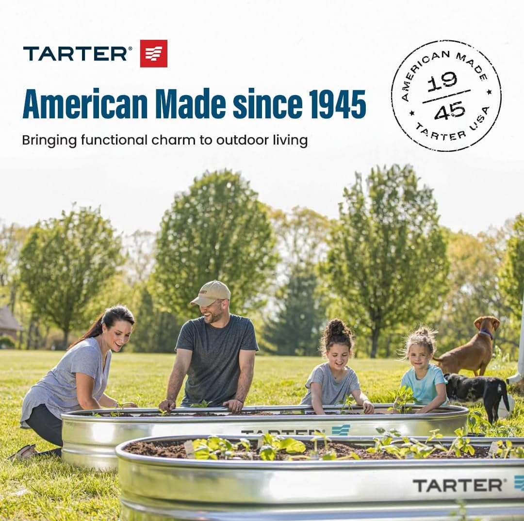 Tarter Cube Modern Planter for Outdoor Plants with Tools Included - 18.5 in. H x 17.5 in. L x 17.5 in. D - Large Raised Garden Bed Planter Box with Galvanized Steel - Lawn & Gardening Essentials