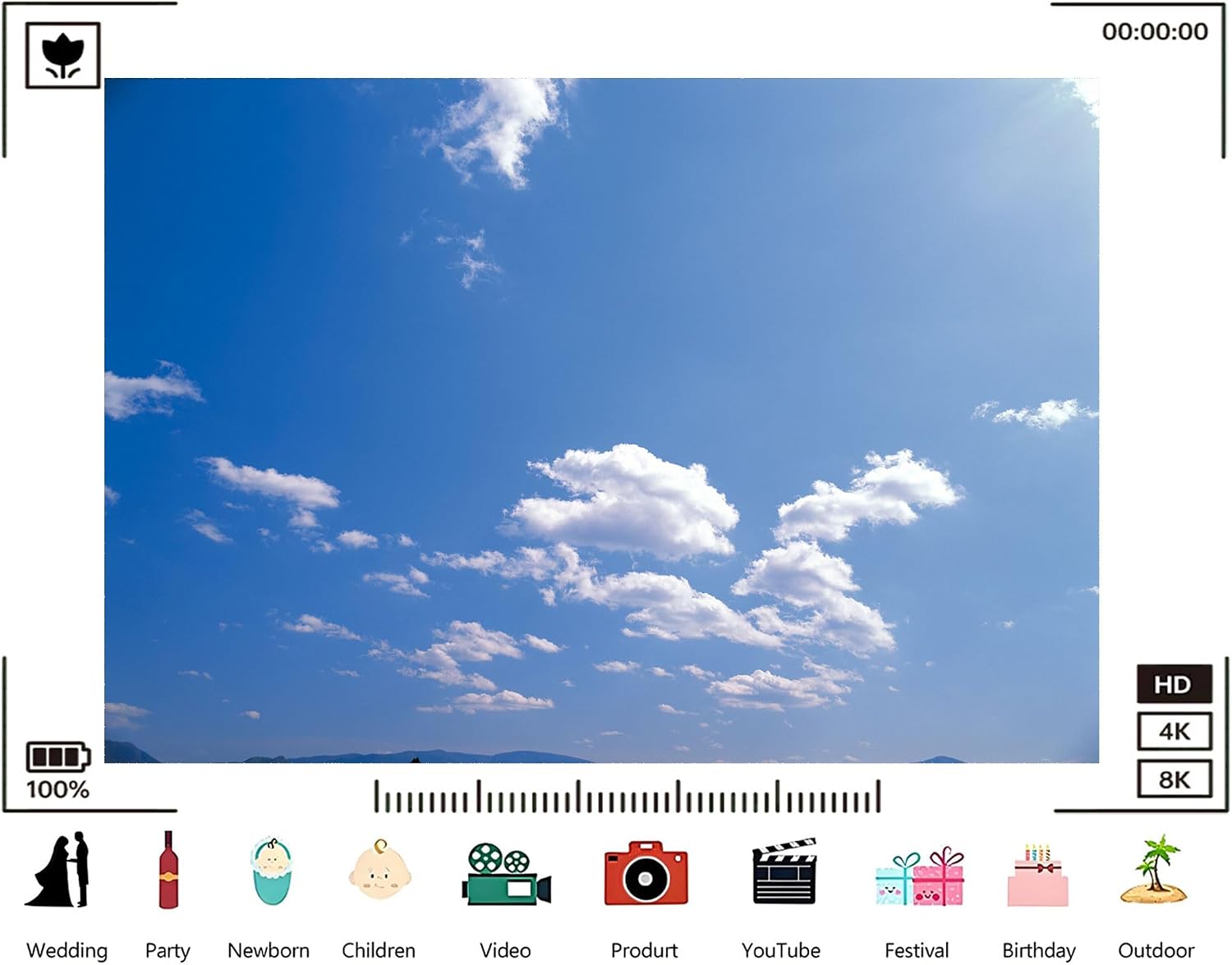 Trykid 20x10ft Blue Sky White Clouds Backdrop Clear Sky Clouds Natural Scenery Photography Background for Newborn Baby Shower Wedding Birthday Party Decoration Studio Prop