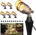 ZONEGRACE Solid Brass Outdoor Uplights & Accent Light Fixtures, Heavy Duty 12V Low Voltage LED Landscape Lighting Bronze, Wired Spot Lights for Garden,Lawn,Patio and Yard Without LED Bulb (6 Pack)