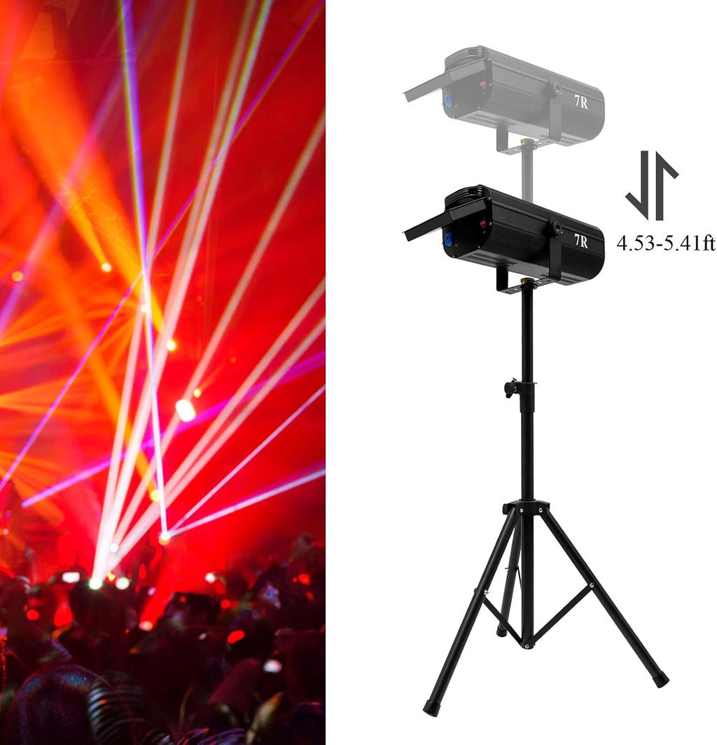 CNCEST 230W LED Stage Spotlight LED Follow Stage Light with Stand for Party Disco Wedding,Adjustable Aperture,4.53-5.41FT Height 5 Colors(230, Watts)