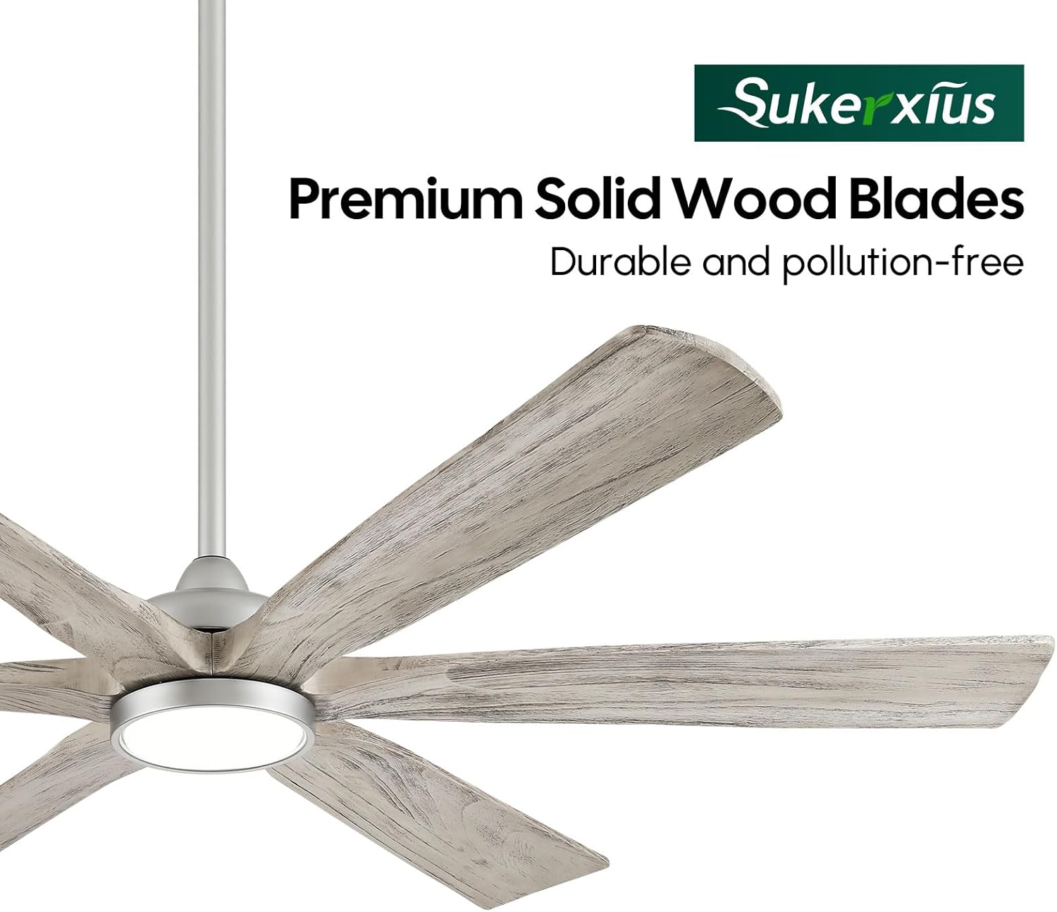 72 Inch Smart Ceiling Fan with Light, Remote/Alexa/APP Control, Rustic 6 Solid Wood Blades, ETL Listed Quiet DC Motor, 9268 CFM Large Airflow, for Indoor High Ceiling, Outdoor Covered Patio