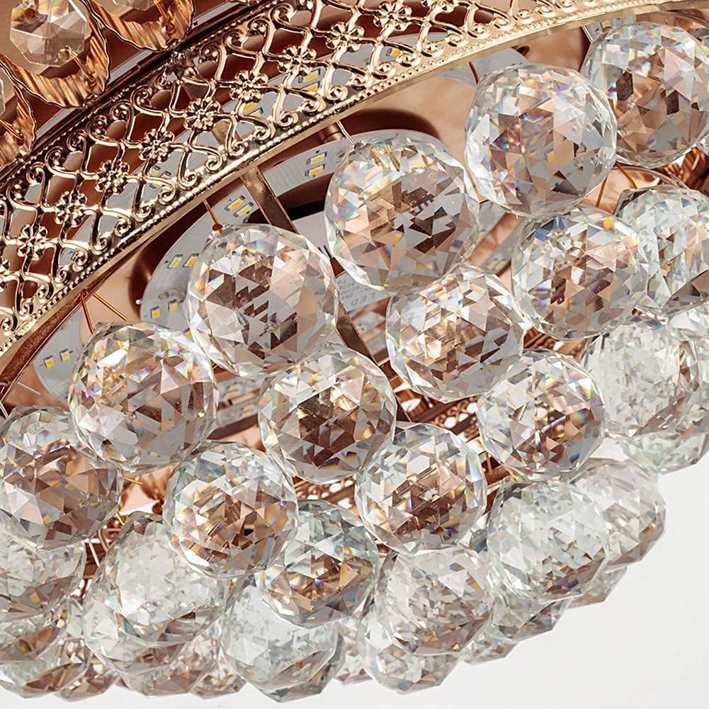 Bling Crystal Fan Chandelier, 42 Inch Rose Gold Chandelier Fans with Crystals, Retractable Fandelier Ceiling Fan with Light and Remote for Bedroom, Living Room, Dining Room