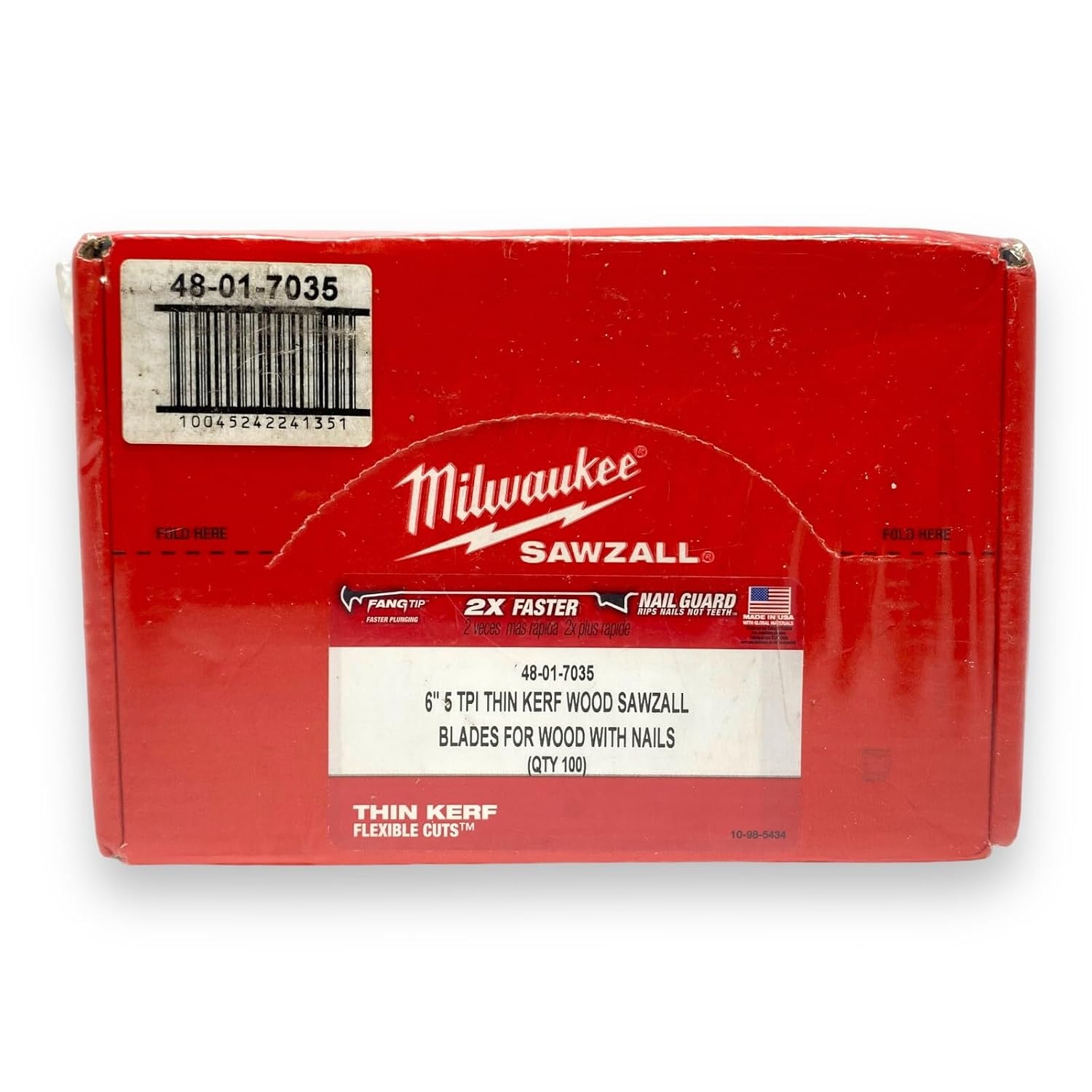 Milwaukee 6' 5 TPI SAWZALL Blade (100 Pack), 48-01-7035, Lot of 100