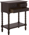 SAFAVIEH Furniture - Athena 3-Drawer Console Table - Dark Chocolate - Solid Wood - Farmhouse Classic Design - Ideal for Entryway, Living Room, Hallway, 23.5' W x 13' D x 29.5' H (CNS5703D)