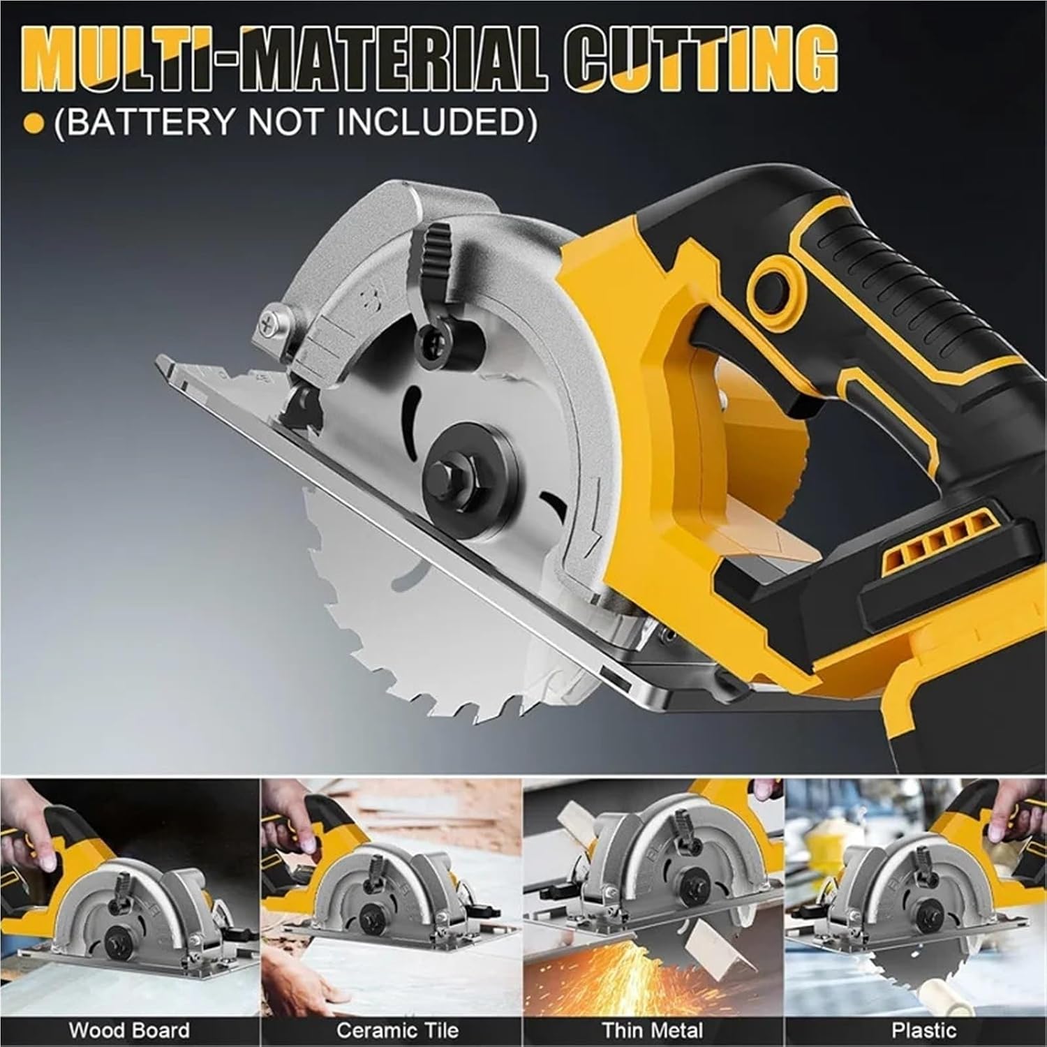 Reciprocating Saw, Electric 5in Brushless Circular Saw ﻿For 20V Battery ﻿Cordless 1000W Handheld Woodwork Power Tool