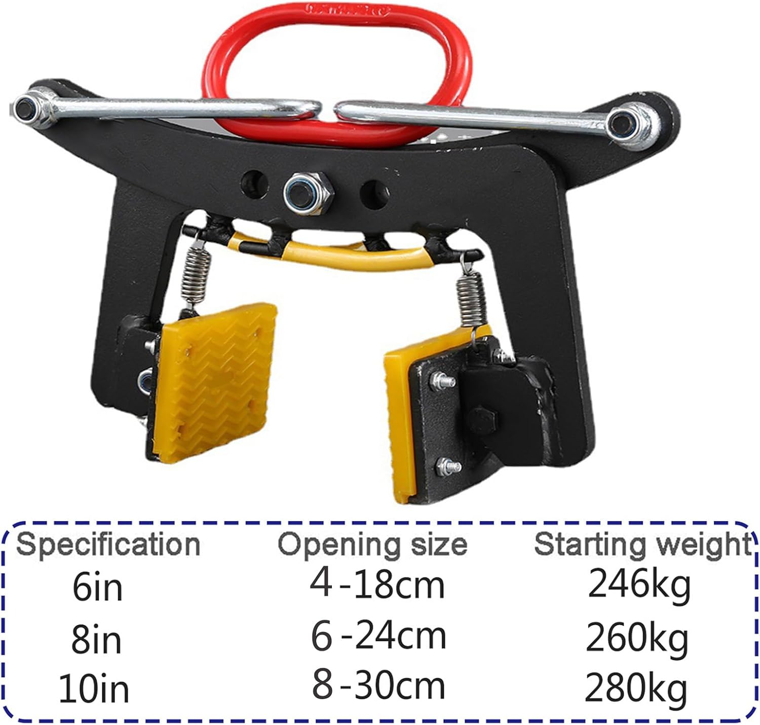 Adjustable 6in Lifting Clamps - Heavy Duty Vertical Plate Clamp for Steel Plates, Structures, and Stone Fixture Transport - Jaw Opening Design for Easy Handling