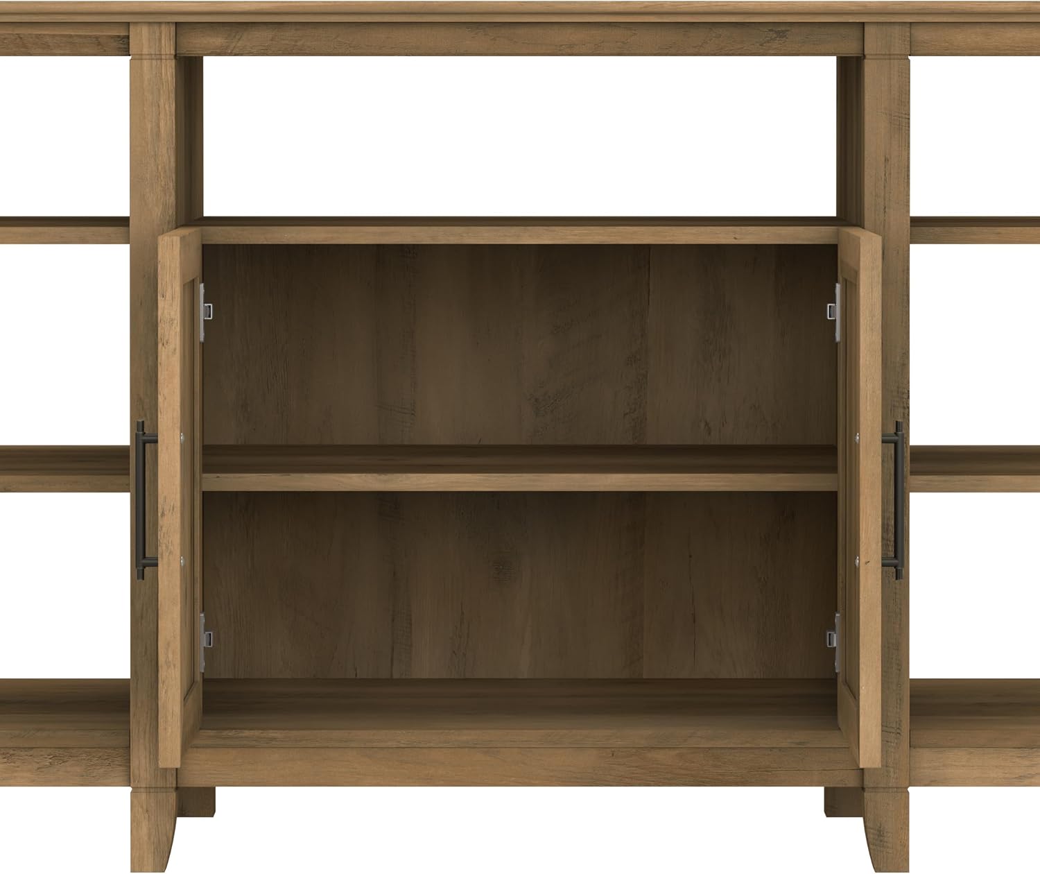 Bush Home Key West Tall TV Stand for 65 Inch TV in Reclaimed Pine, Farmhouse Entertainment Center with Storage