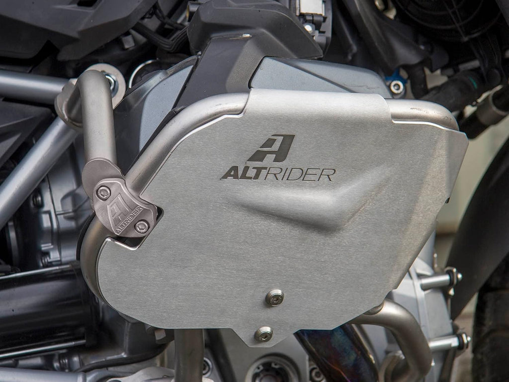 AltRider Reinforcement Crash Bars Compatible with BMW R 1250 GS/GSA - Heavy Duty Stainless Steel 1 Inch Tubing - CNC Machined Through Bolt - Industrial Clamp Mount - Electro-Polish Finish Silver