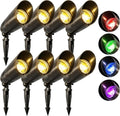 8-Pack Low Voltage Landscape Lighting with RGB+CCT Color Changing, 5W, 12-24V AC/DC, IP65 Waterproof, CRI 90+, Landscape Spot Lights Outdoor for Garden and Yard Uplighting, Bronze, ETL Listed