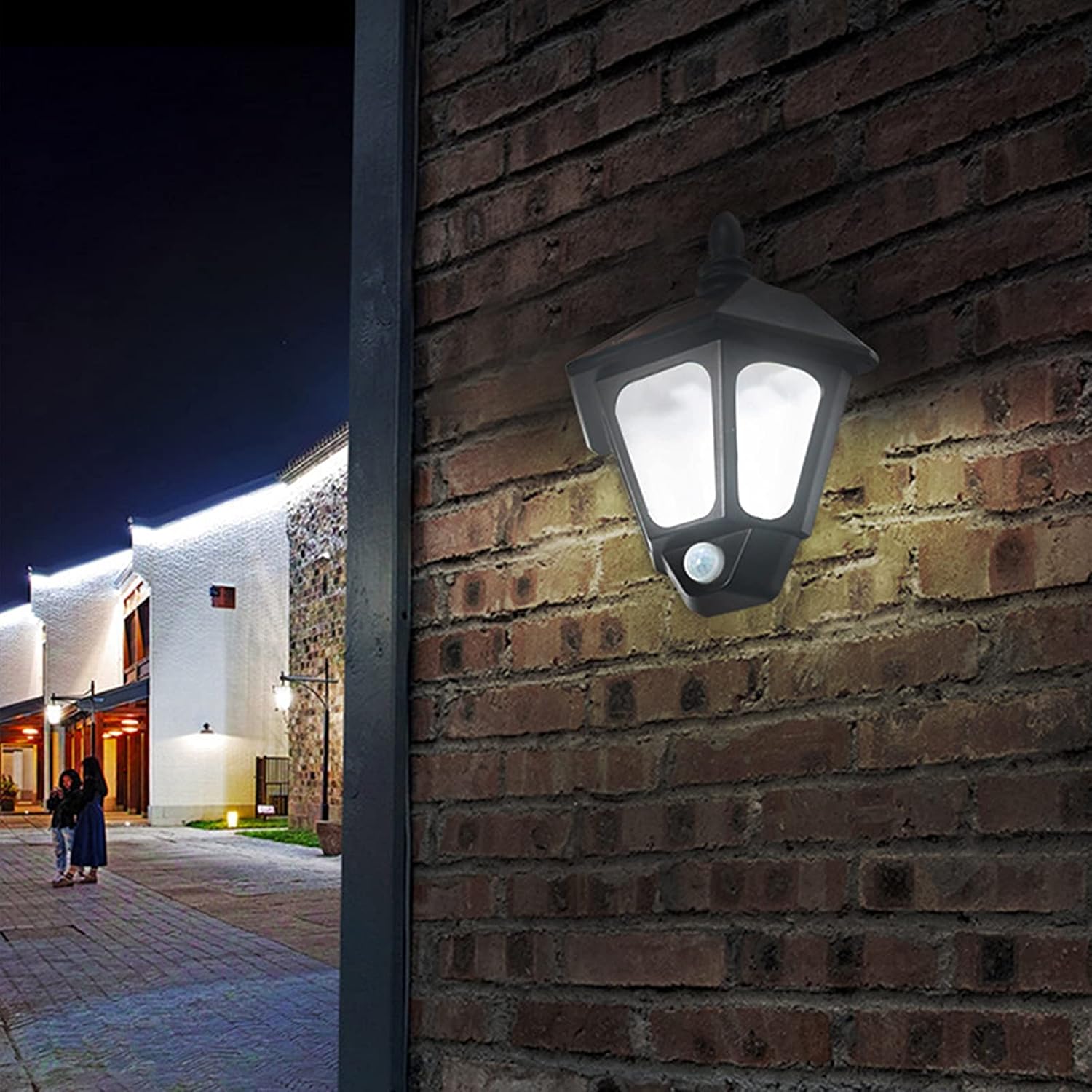 Smart Solar Light Outdoor with Motion Sensor Outside Wall Lights LED Waterproof IP65 Wall Sconce Lamp 3000K Warm White for Porch Garage House Front Door Corridor Illumination