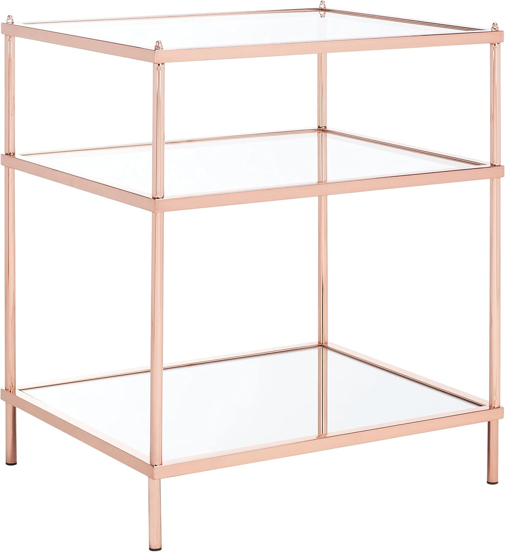 Safavieh Home Collection ACC6203 Accent Table, Rose Gold/Glass