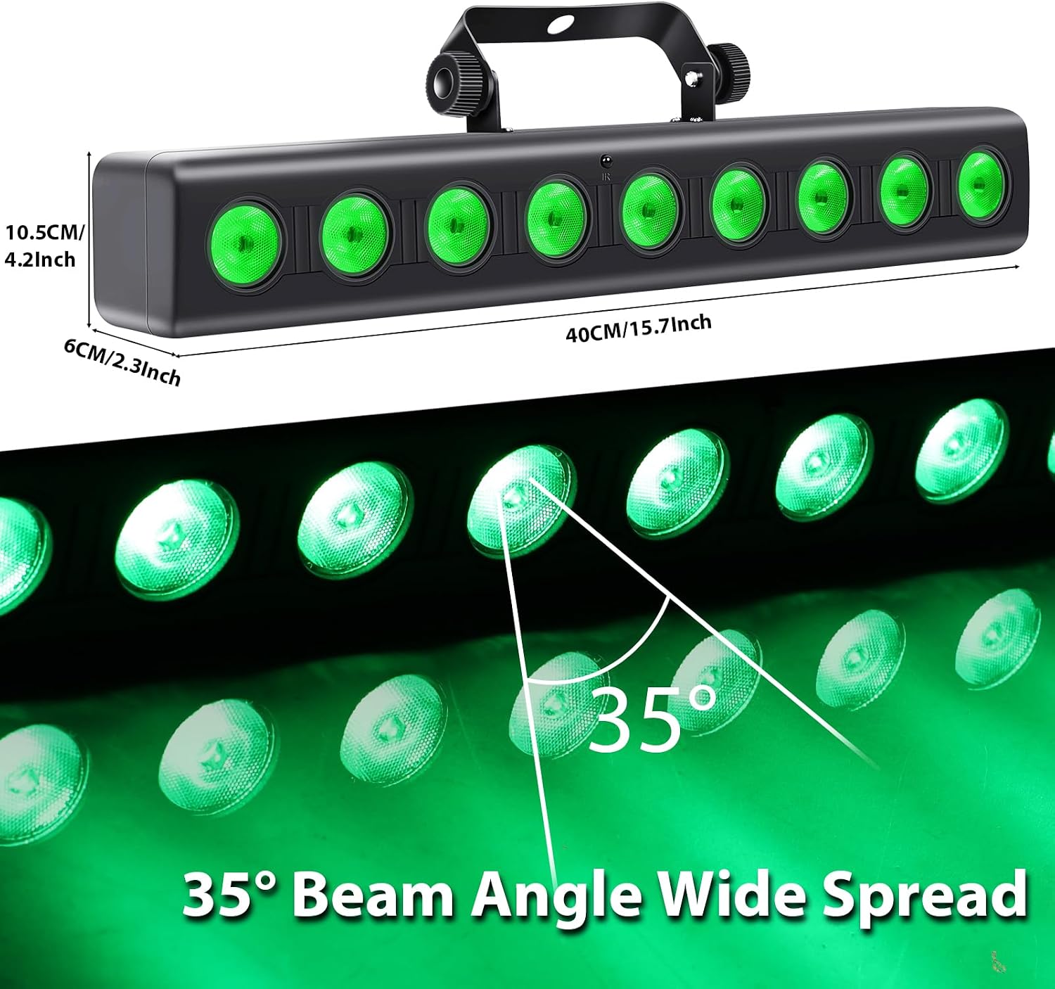 LED Stage Wash Light Bar,50W 9 LED 4IN1 RGBW DJ Stage Lights Bar with Remote Control Sound Activated DMX Stage Light for Church Events Wedding Disco Party DJ Lights 4Pack
