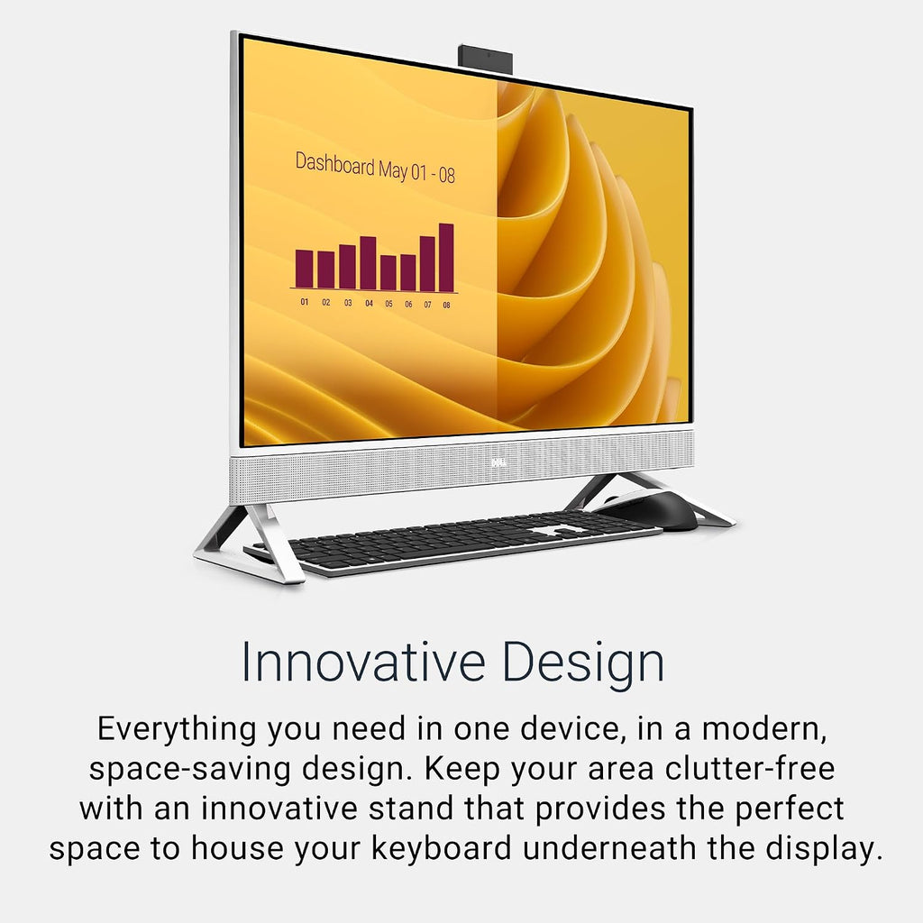 Dell 27 All-in-One Desktop ec27250-27-inch FHD Touch Display, Intel Core 7 Processor 150U, NVIDIA GeForce MX570A 2GB GDDR6 Graphics, 32GB DDR5 RAM, 1TB SSD, Windows 11 Pro, Onsite Service - White