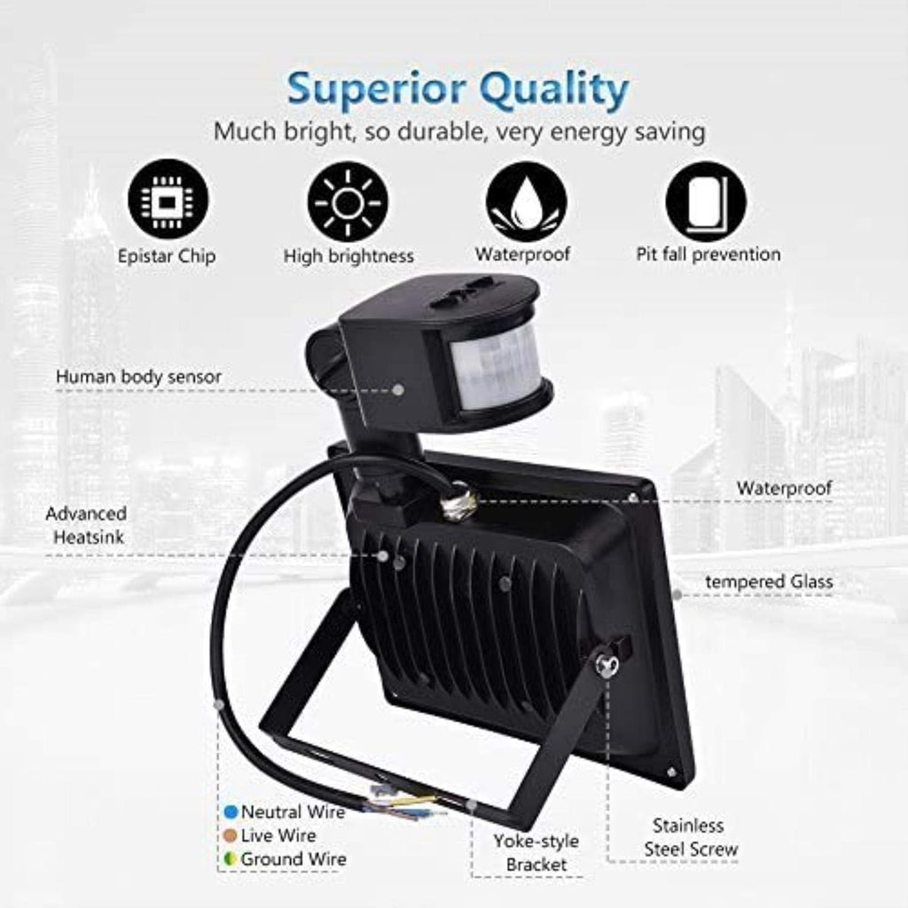 Solar Flood Lights 20W Warm White LED Spotlight with Motion, Outdoor Floodlights, Ip65 Waterproof Lamp, 2000Lm, 2800 3200 K