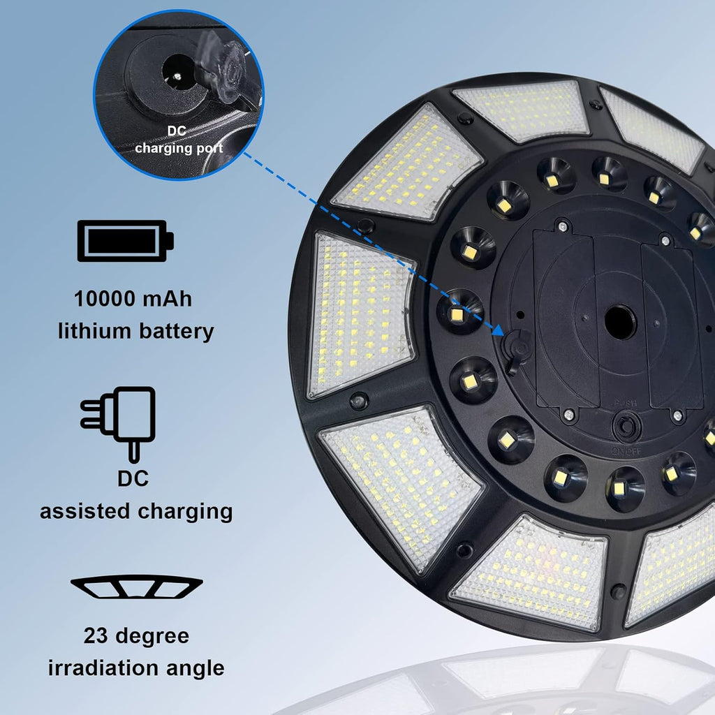 Flagpole Solar Light 6000 Lumens Brightest 566 LED Flag Pole Light Solar Powered with DC Charge Port Last Up to 20 Hrs Outdoor Dusk to Dawn IP67 Waterproof for Most 15 to 40ft Flag Poles