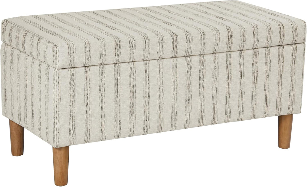 HomePop Malmo 36' Storage Bench - Gray & Cream Stripe