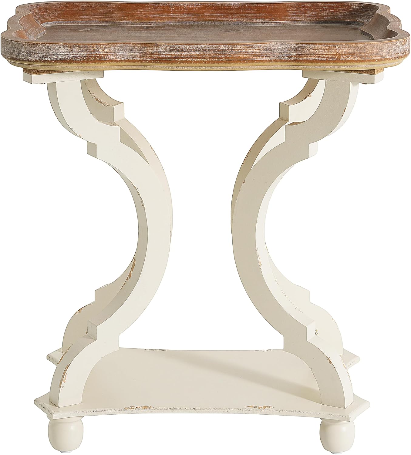 Christopher Knight Home Esther French Country Accent Table with Rectangular Top, Natural + Distressed White