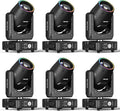 6 Pack 230W 7R Moving Head Stage Lights 14Gobos 14 Colors Prisms/Wash/Beam/Frost/Rainbow Stage Effect Spotlights 48-Facet Prism 2.3° Beam Angle 18CH DMX512 Sound Activated Lights