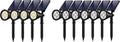 InnoGear 10 Pack of Solar Outdoor Lights, Waterproof Spot Lights Outdoor Solar Spotlights Solar Garden Light Auto On/Off for Yard, 6 Pcs White Light & 4 Pcs Warm White Light