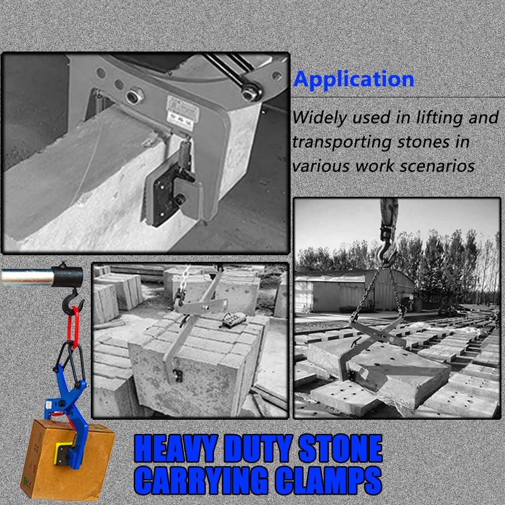 Heavy Duty 6 Inch Granite Lifting Clamp with Hanging Ring - Durable Vertical Stone Clamp for Safe Lifting & Transporting Heavy Stone Slabs - Essential Stone Carry