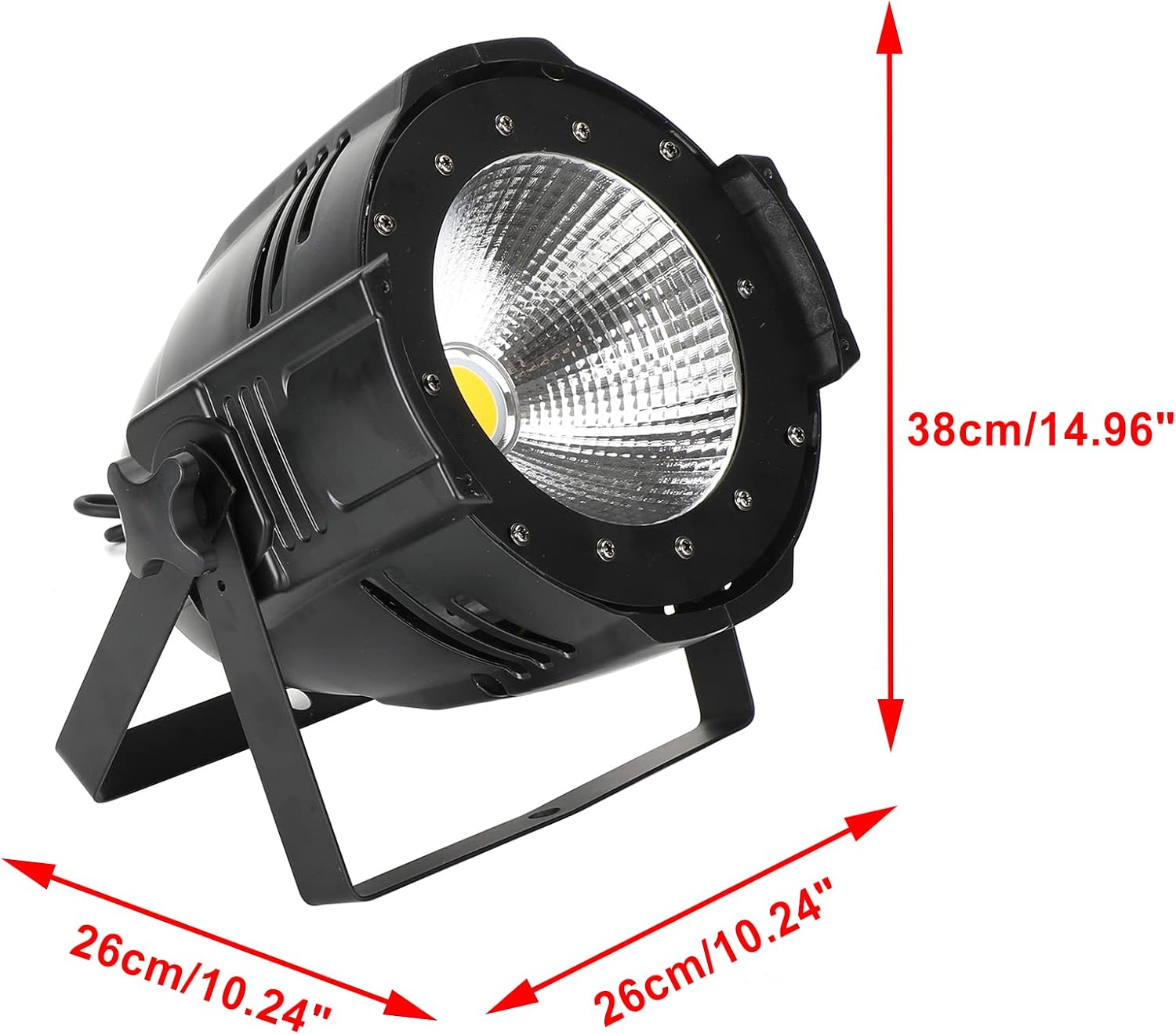 200W COB LED Stage Par Light with Barn Door, Spotlights Follow Spot DMX512 Cool & Warm White Audience Blinder, Sound Activated, Master/Slave 2in1 for DJ Concert Wedding Bar Events, Stage Lighting