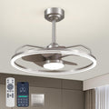 24 Inch Low Profile Ceiling Fans with Lights and Remote, 6-Speed Reversible Motor Flush Mount Modern Fandelier Ceiling Fan, App and Remote Control Dimmable LED Fan Light for Bedroom, Living Room
