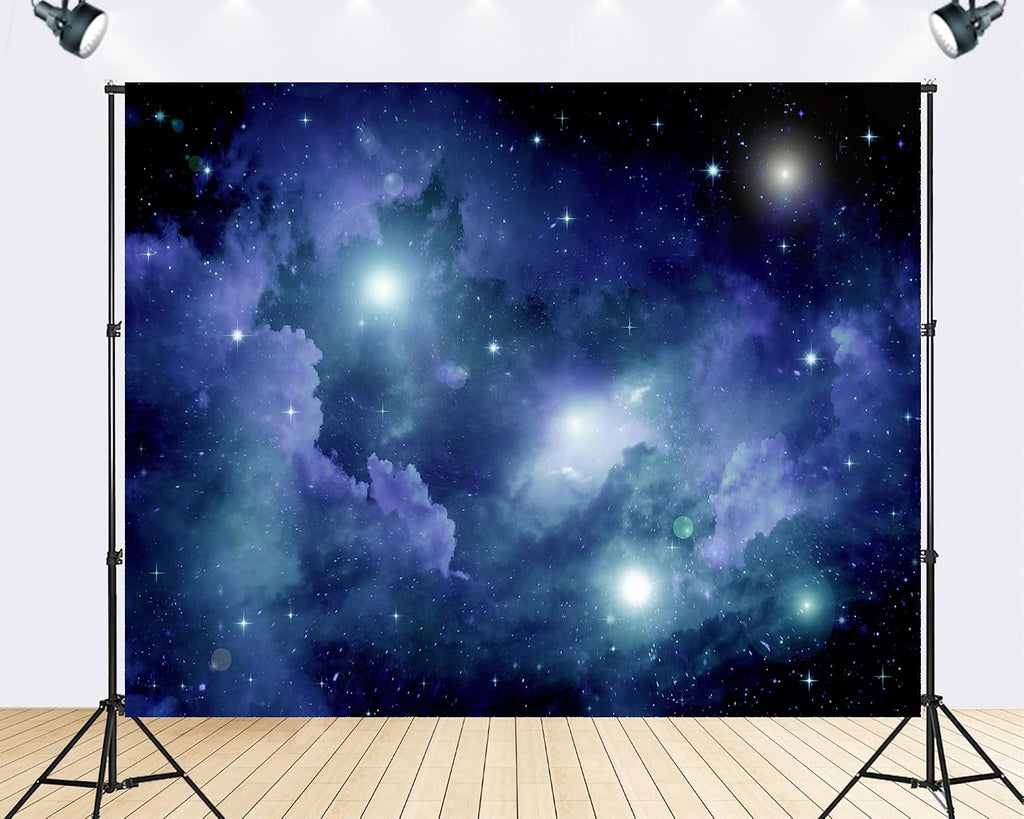 Trykid 20x10ft Purple Galaxy Nebula Starry Backdrop Night Sky Cosmic Cloud Celestial Photography Background Stargazing Dreamy Gathering Party Decoration Tapestry Photo Booth Prop Fabric