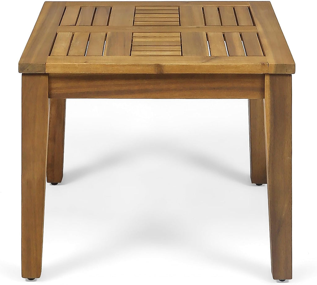 Christopher Knight Home Hampton Outdoor 3 Piece Wood and Wicker Club Chairs and Side Table Set, Gray