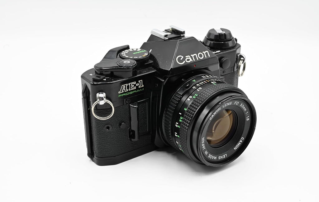 Canon AE-1 Program 35mm SLR Camera with 50mm 1:1.8 Lens (Black) (Renewed)