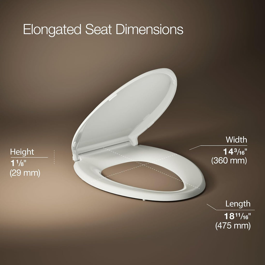 KOHLER CACHET® Nightlight Soft Close Toilet Seat Elongated, ReadyLatch®, Grip-Tight Hardware, Dune