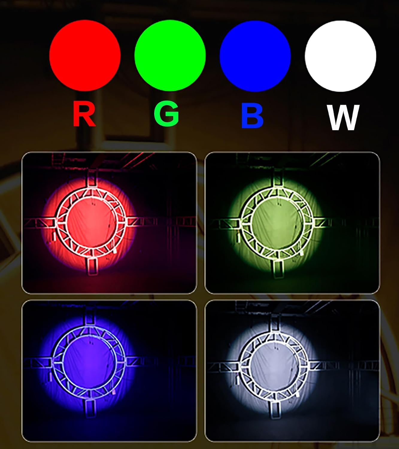 SHEHDS LEKO Profile Spotlights LED 250W RGBW 4in1 Color 17° Angle DJ Ellipsoidal Lights Manual Focus Four-Leaf Manual Cut Light Barrier 2500K-7500k DMX512 Stage Par Lights for Party KTV Bar Show