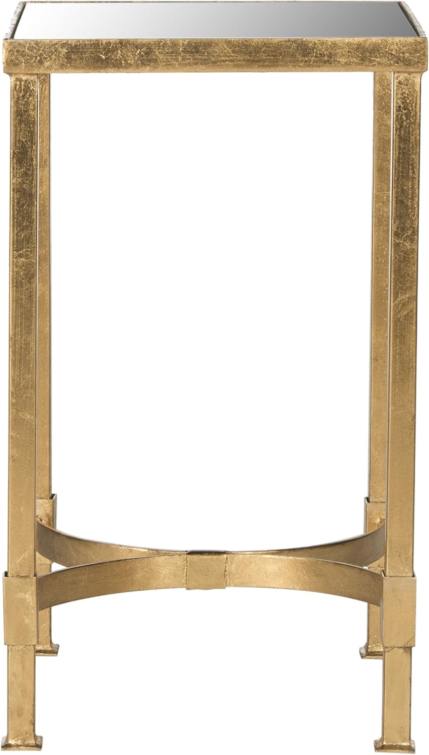 SAFAVIEH Home Collection Halyn Gold Leaf Mirror Top End Table