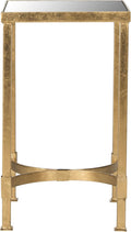SAFAVIEH Home Collection Halyn Gold Leaf Mirror Top End Table
