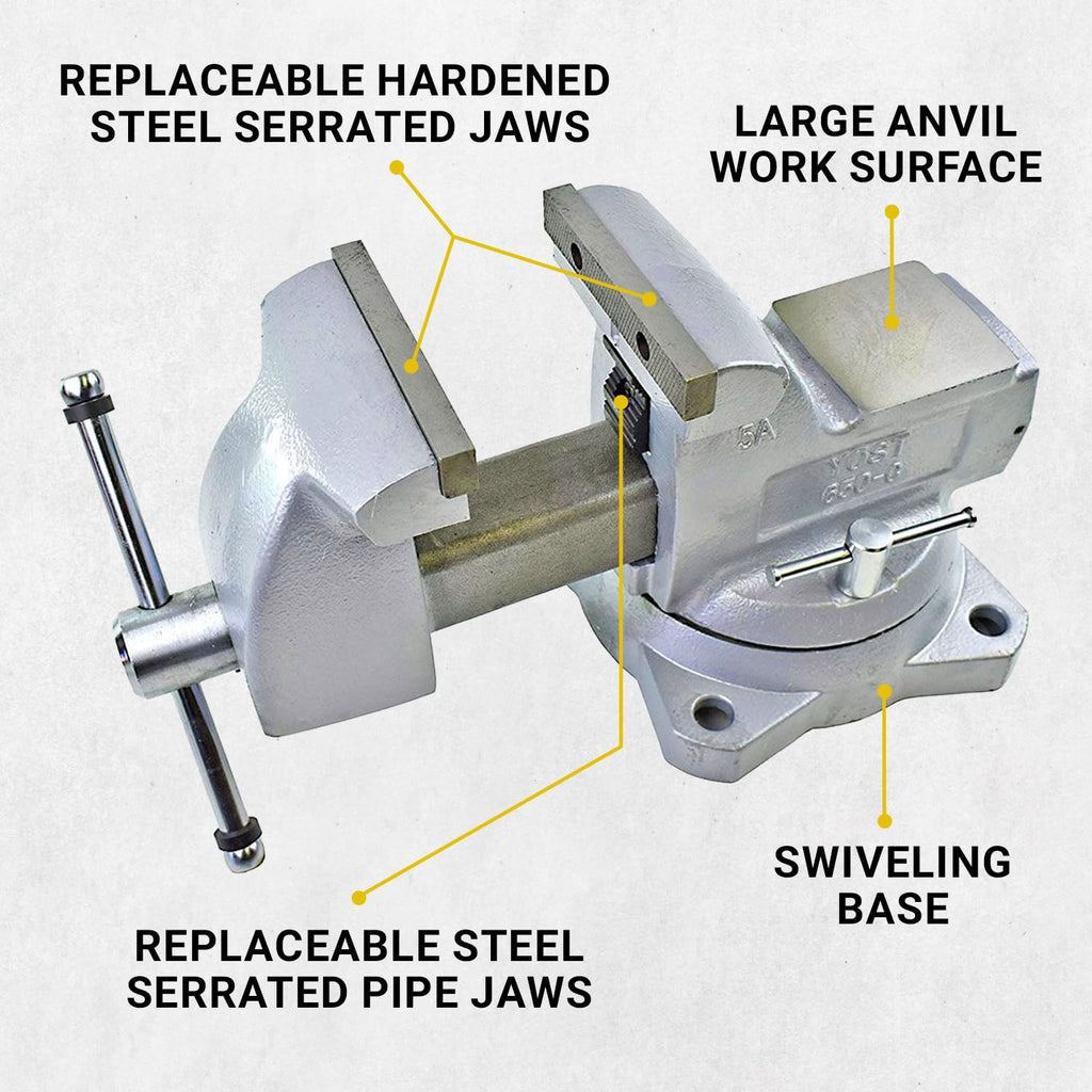 Yost Vises 650-C Mechanics Vise | 5 Inch Jaw Width Heavy-Duty Vise