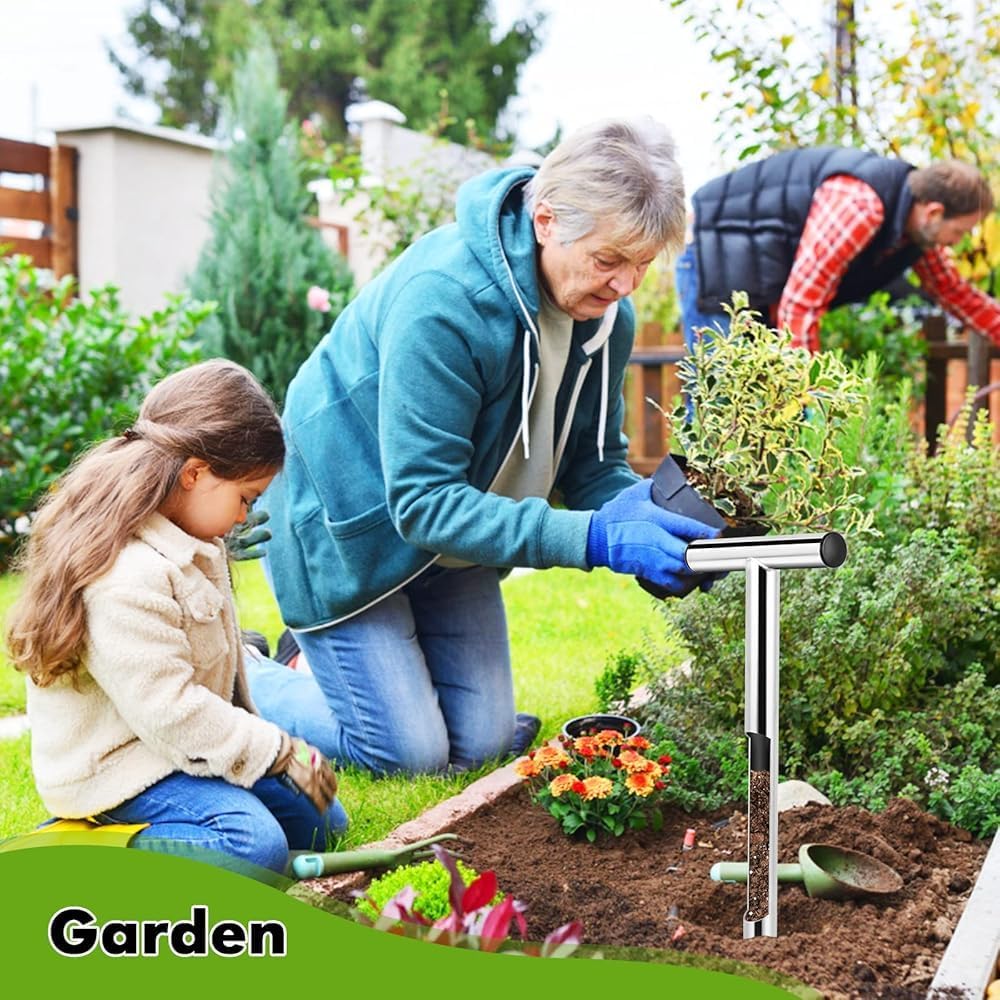 Soil Sampler Probe Kit - 21' T-Style Handle Soil Testing Tool for Accurate Plant Care, Garden, Lawn & Farm Soil Sampling - Essential Gardening Equipment