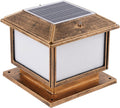 LED Solar Post Light Outdoor,with Square Acrylic Shade White/Warm Light Sources Adjustable Post Pole Pillar Mount Landscape for Garden