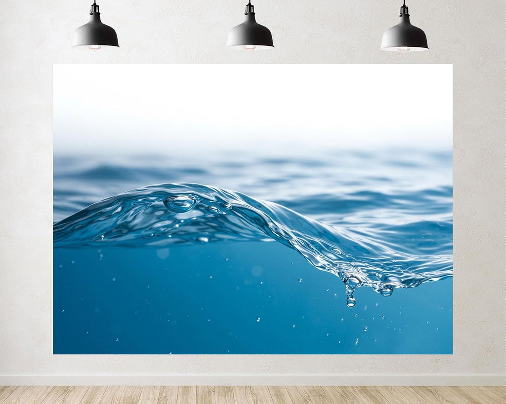 Trykid 20x10ft Blue Water Wave Backdrop Clear Refreshing Ocean Underwater Texture Photography Background for Beach Pool Summer Vacation Themed Party Decor Photo Booth Prop Fabric