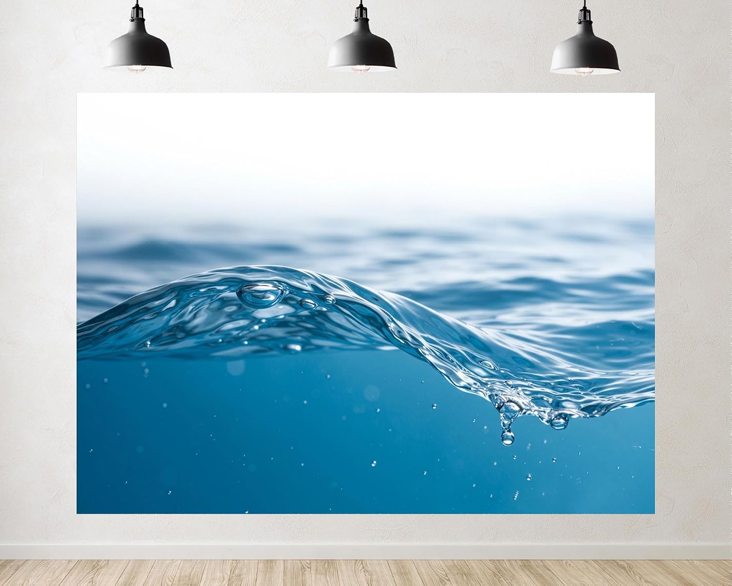 Trykid 20x10ft Blue Water Wave Backdrop Clear Refreshing Ocean Underwater Texture Photography Background for Beach Pool Summer Vacation Themed Party Decor Photo Booth Prop Fabric