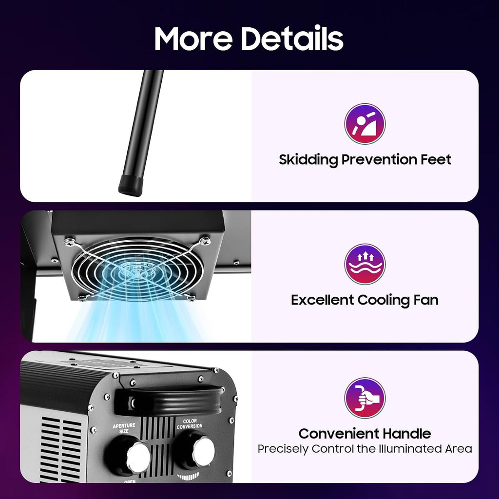 330W Stage Spotlight, Manual Control Follow Spot Light with Tripod 6 Colors LED Stage Spotlight Adjustable Aperture DJ WashLight for Party Disco Wedding Birthdays Christmas Party Show