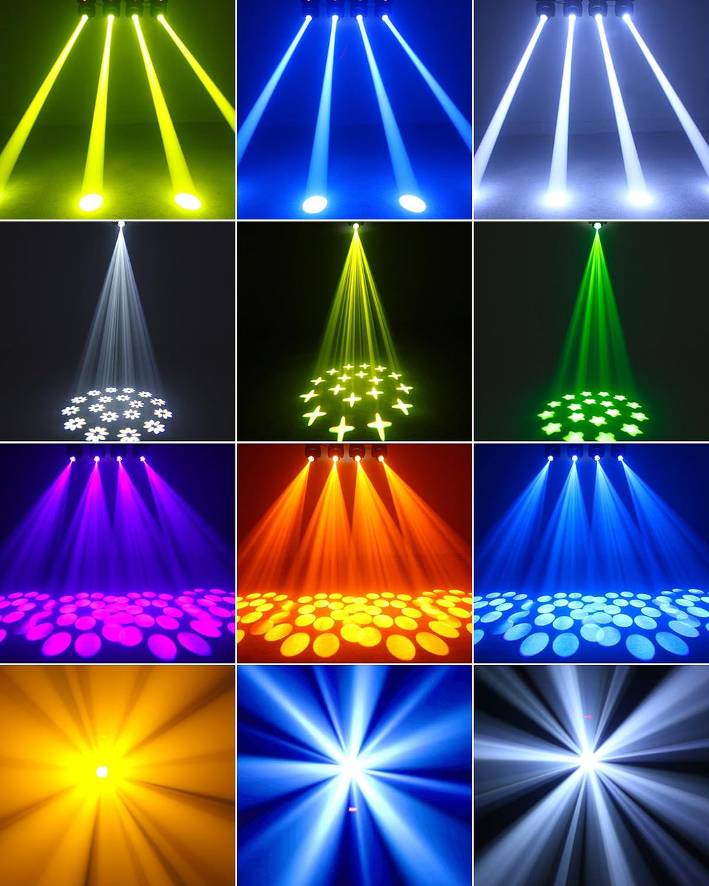 HOLDLAMP 120W LED Moving Head Light, Moving Head DJ Lights with Rotating Gobos (18-Facet Prism) and 8 Colors with DMX and Sound Activated Modes for Wedding Parties Church Band Show Bar (Set of 2)