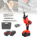 Cordless Reciprocating Saw With-2x 6000mah Batteries and 4 Pcs Saw Blades,Led Illuminated Cordless Saber Saw,Compact One-Handed Tool for Pruning/Wood/Plastic/Bone Cutting Outdoors