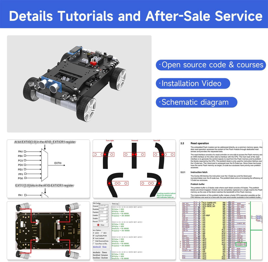 Yahboom STM32 Smart Car with Multifunctional Development 2in1 STM32F103ZET6 DIY Programming Electronics Project Ranging, Following, Line Patrol (Standard Kit)