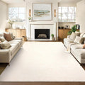 Garvee Solid Washable Rug 10x13 Area Rugs for Living Room Neutral Rugs for Bedroom,Ultra Soft Faux Wool Modern Dining Room Rug,Non Slip&Non-Shedding Low Pile Print Carpet for Home Office,Ivory White