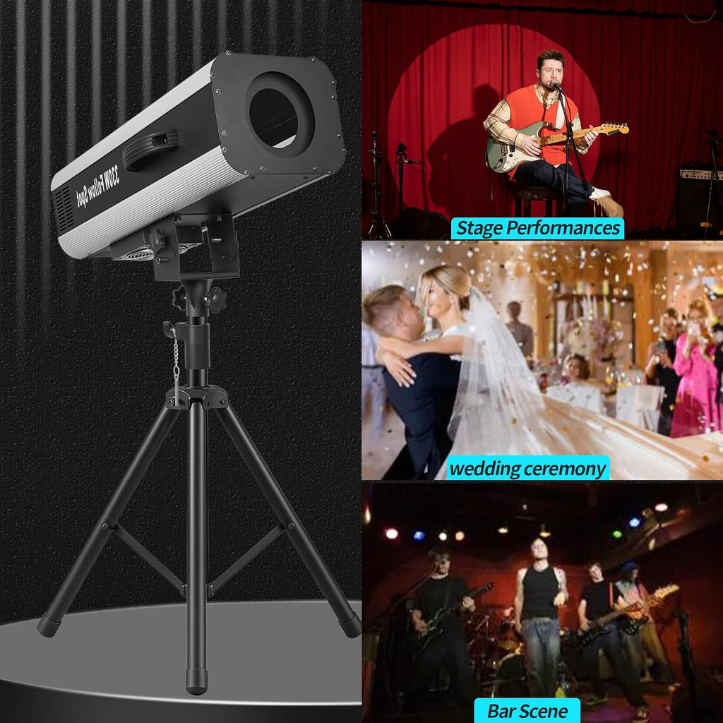 330W Stage Spotlight, 6 Colors Adjustable Dual Focus Manual Control Stage Lighting with Tripod Stand for Theater Party Performance