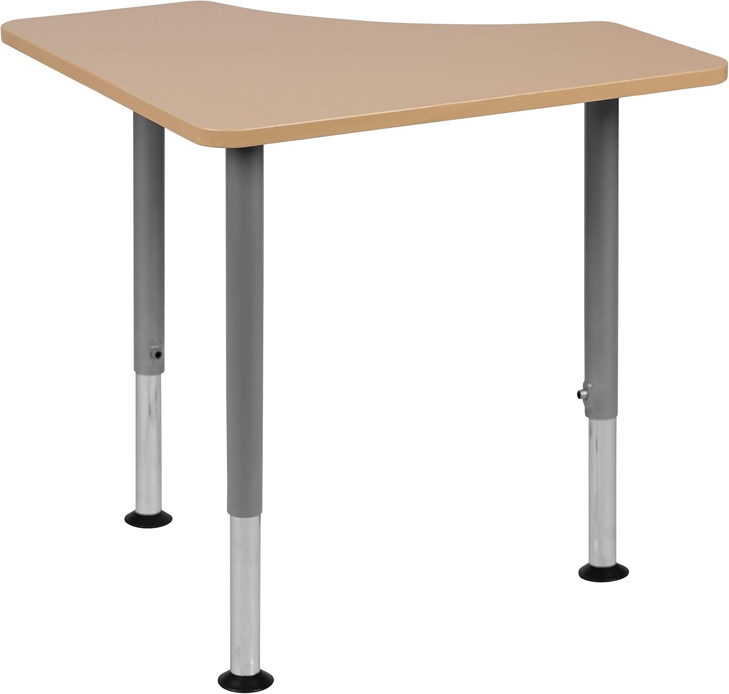 Flash Furniture Triangular Natural Collaborative Student Desk (Adjustable from 22.3' to 34') - Home and Classroom