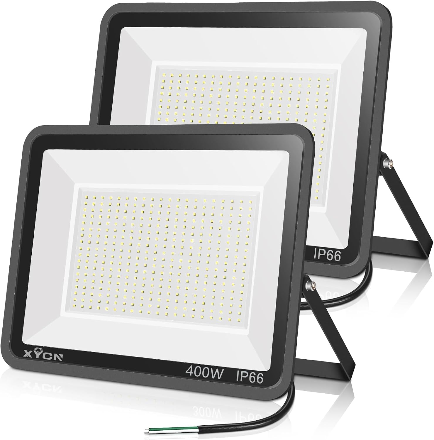XYCN 2pack 400W LED Flood Lights Outdoor, 5000K Daylight White 50000LM Super Bright LED Arena Lights 100-277V IP66 Waterproof Commercial Lighting for Sports, Fields, Stadiums