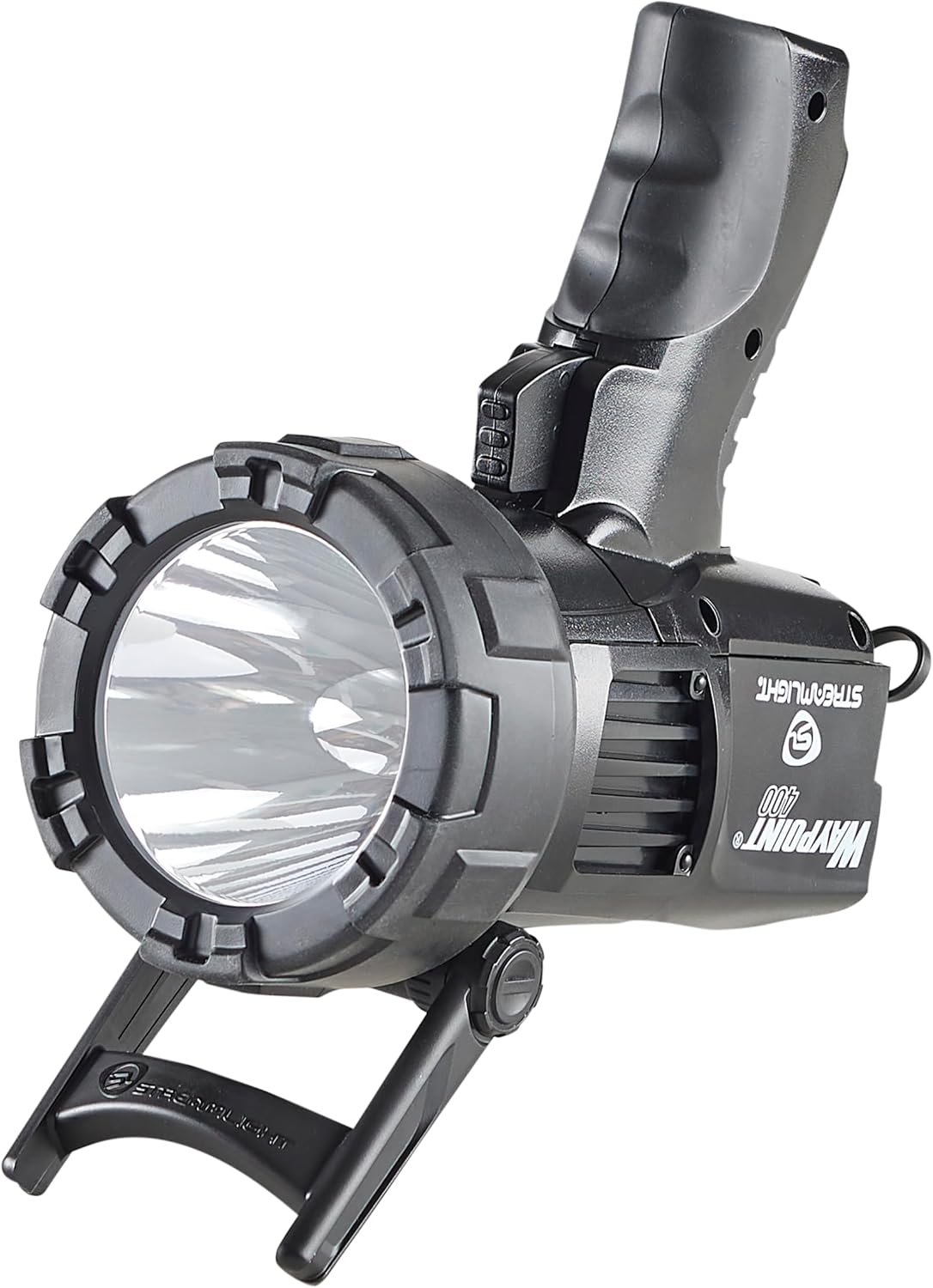 Streamlight 44911 WayPoint 400 Rechargeable 1400-Lumen Long Range Pistol-Grip Spotlight with 120V AC Charger and Polymer Holder/Mount, Black