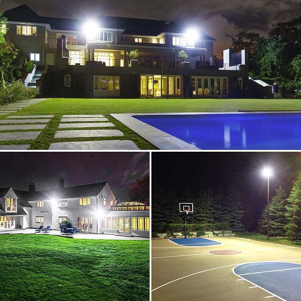 XYCN 2pack 400W LED Flood Lights Outdoor, 5000K Daylight White 50000LM Super Bright LED Arena Lights 100-277V IP66 Waterproof Commercial Lighting for Sports, Fields, Stadiums