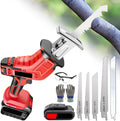 Cordless Reciprocating Saw with 5 Blades,Battery Powered Bone Meat Cutter for Cutting Wood/Metal/PVC/Meat/Bones, Electric Hand Saw Meat Cutter with LED Light/Non-Slip Handle,1Battery